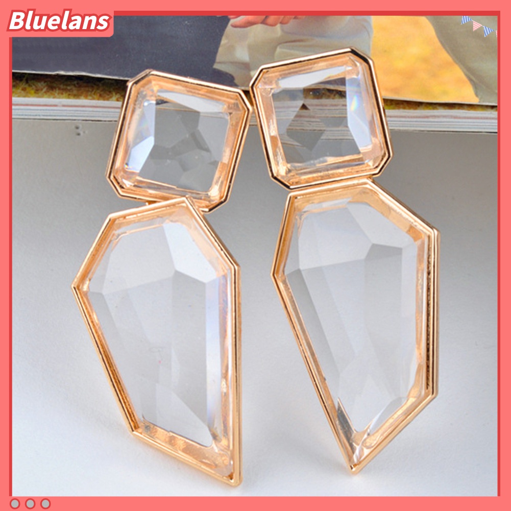 Anting Drop Geometris Irregular Bahan Akrilik Untuk Wanita