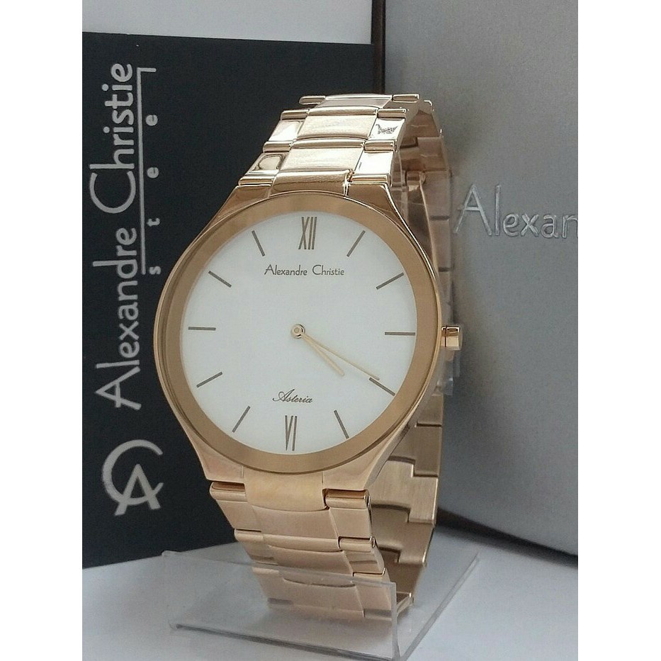 JAM TANGAN PRIA ALEXANDRE CHRISTIE AC 8518 ROSEGOLD WHITE ORIGINAL GARANSI RESMI 1 TAHUN