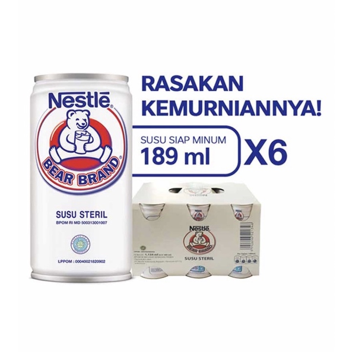 

BEAR BRAND Susu Kaleng Beruang 6x189 ml
