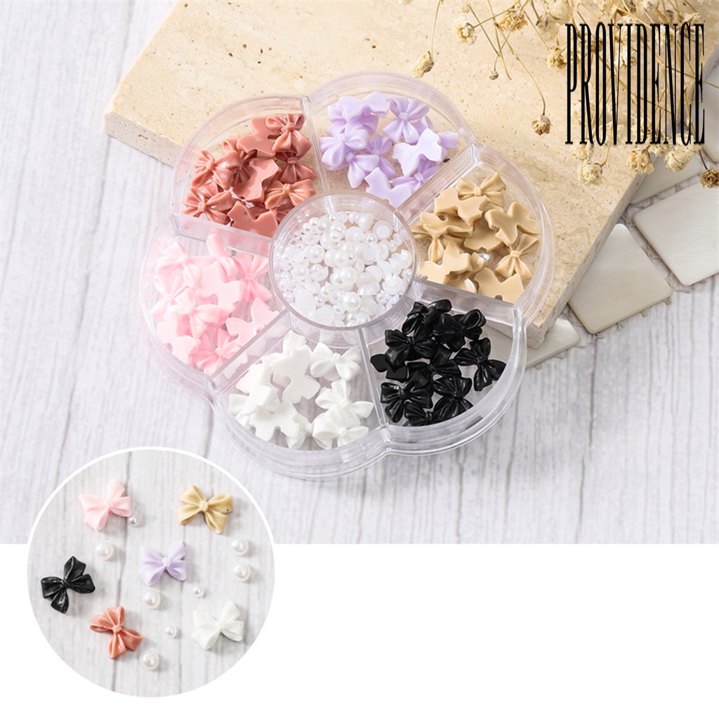 1 Kotak Ornamen 3D Bentuk Kartun Beruang Ikatan Simpul Bahan Resin Untuk Nail Art