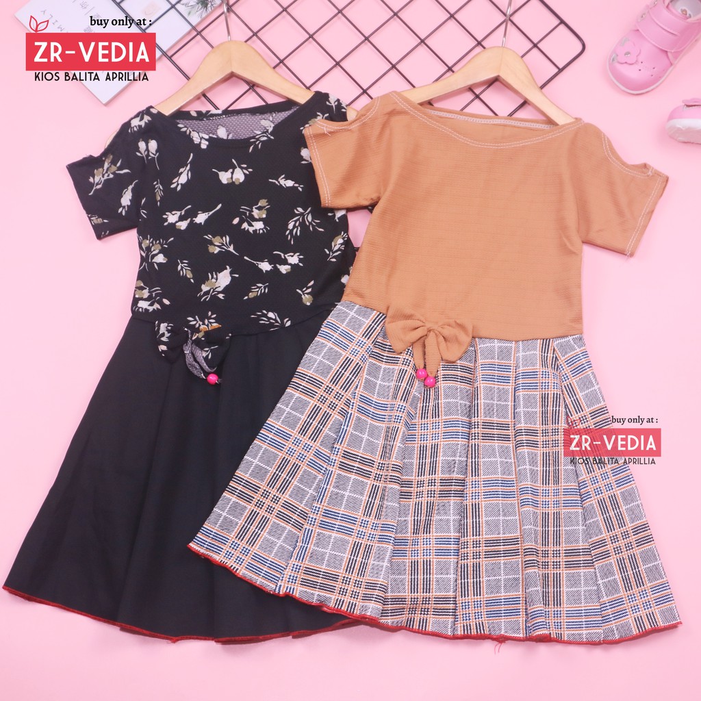 Dress Sabrina Pita 4-5 Tahun / Baju Anak Perempuan Murah  Dres Lengan Motif Pesta Fashion Cewek