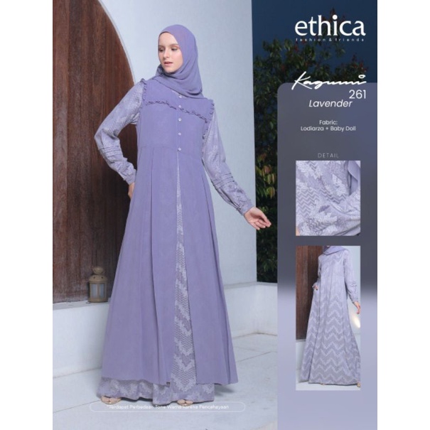 [COD] KAGUMI 261 Promo Gamis Dewasa Ethica || ORIGINAL || Kagumi 261 Blue, Cream, Grey, Lavender, Sa