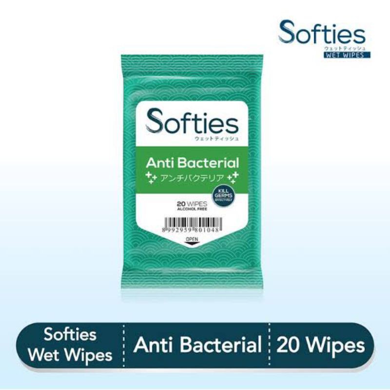 Softies Tissue Basah Tisu Wet Wipes Healthy Clean Antibacterial Antibakteri Aloe Vera