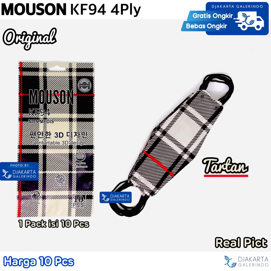 Masker KF94 MOUSON 4Ply Motif Original isi 10Pcs