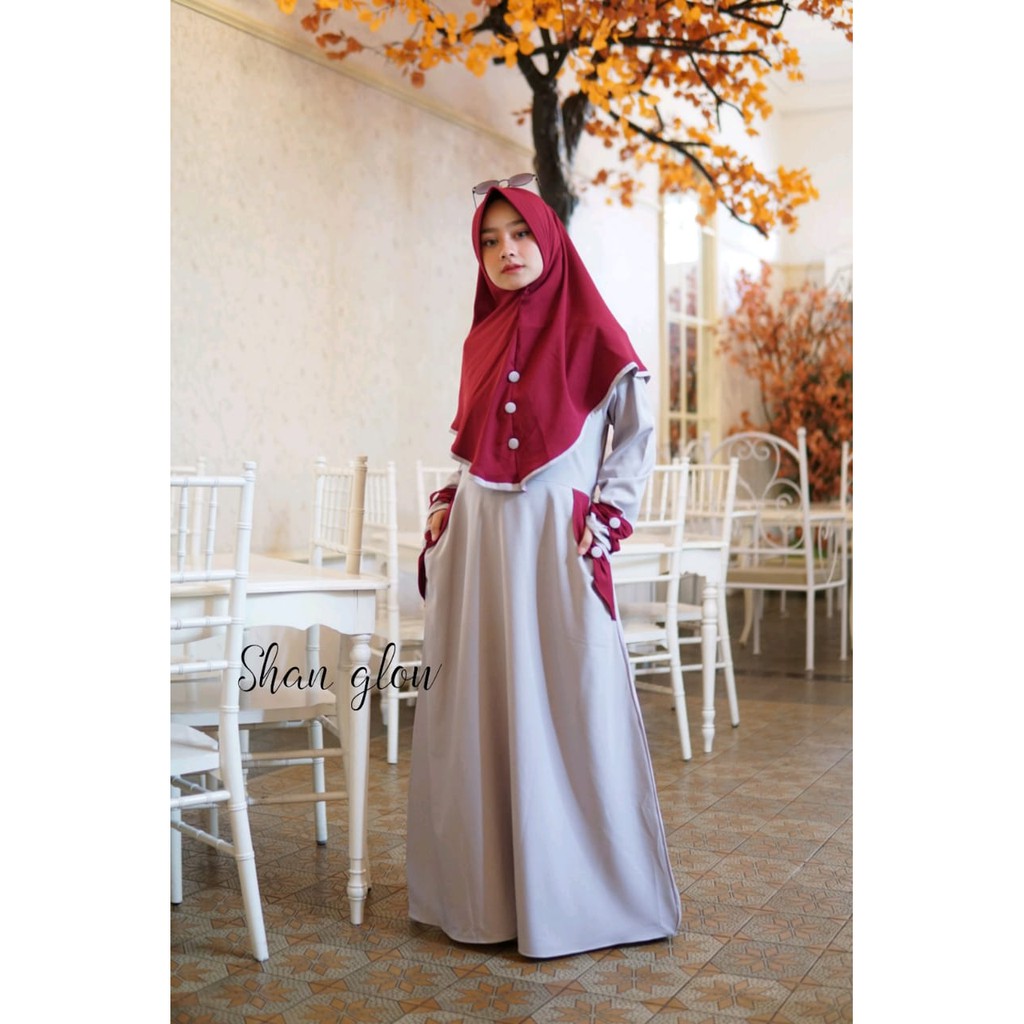 Itycrepe ZAHWA Set Khimar By shan glow Busana Muslim Wanita Syari