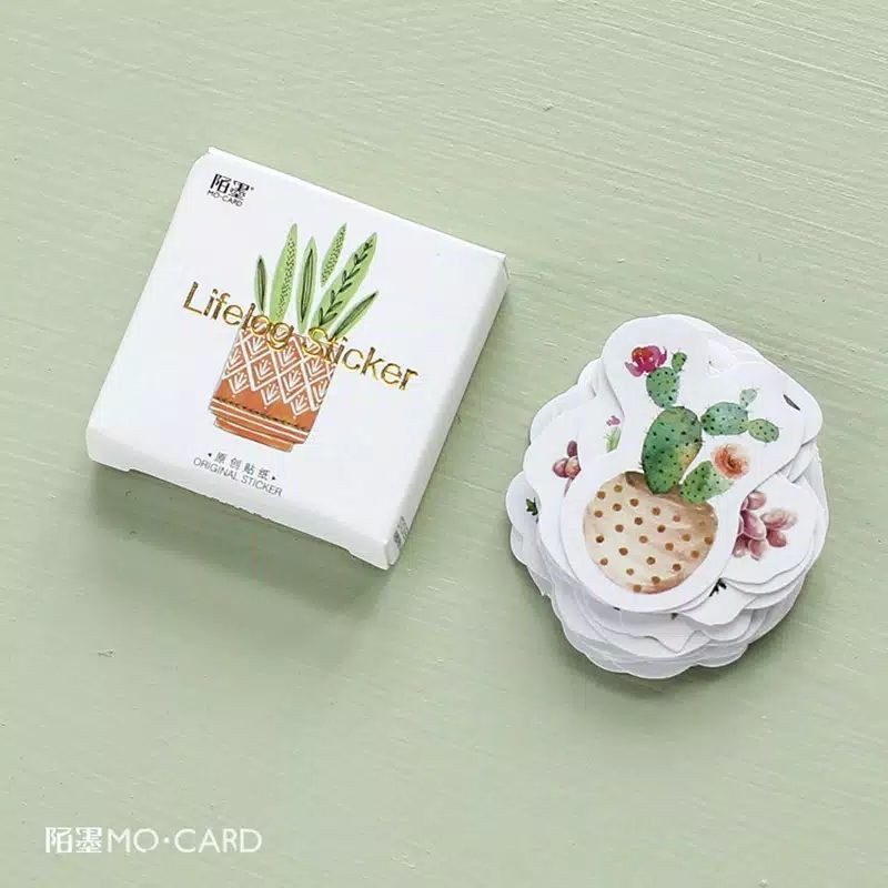 Sticker cactus kaktus tanaman plant stiker lucu cute kawaii scrapbook kpop