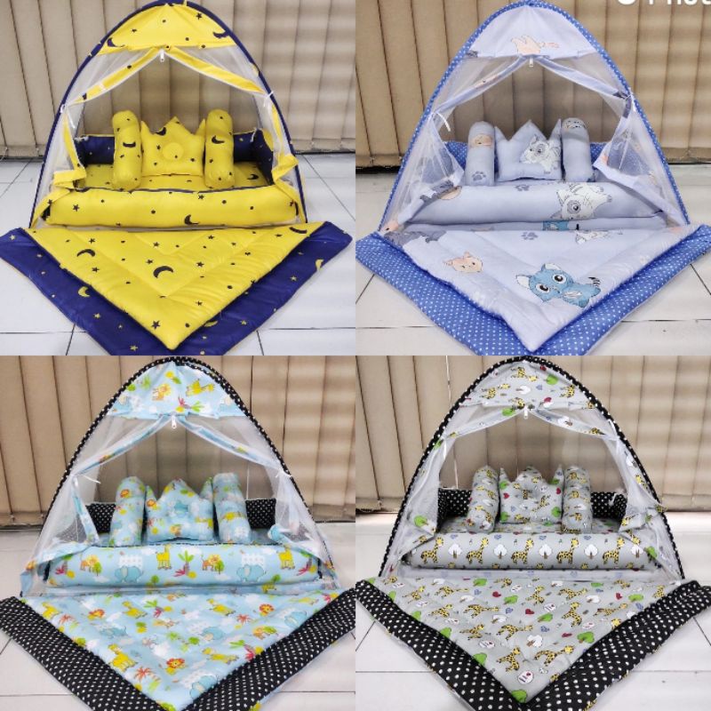 1 Set Kasur Kelambu Bayi Model Tenda Ukuran Besar Kelambu Bisa Di Lepas Gratis Tas Mika