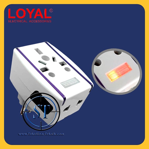 Over Steker Warna 10A LOYAL LY-909 / Ly909 909 T-Serbaguna Universal Colokan Listrik Adapter Kualitas SNI