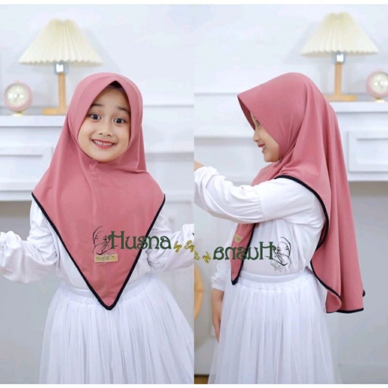 hijab anak jersey violist simpel / kerudung anak jersey premium 3-6thn