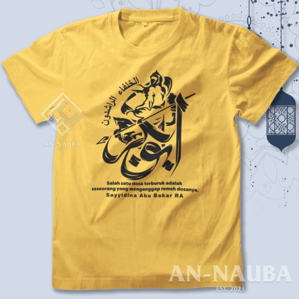 Kaos Dakwah Islami Sahabat Nabi / SAYYIDINA ABU BAKAR TSHIRT / Baju Distro Santri Muslim [AN-6332]-7