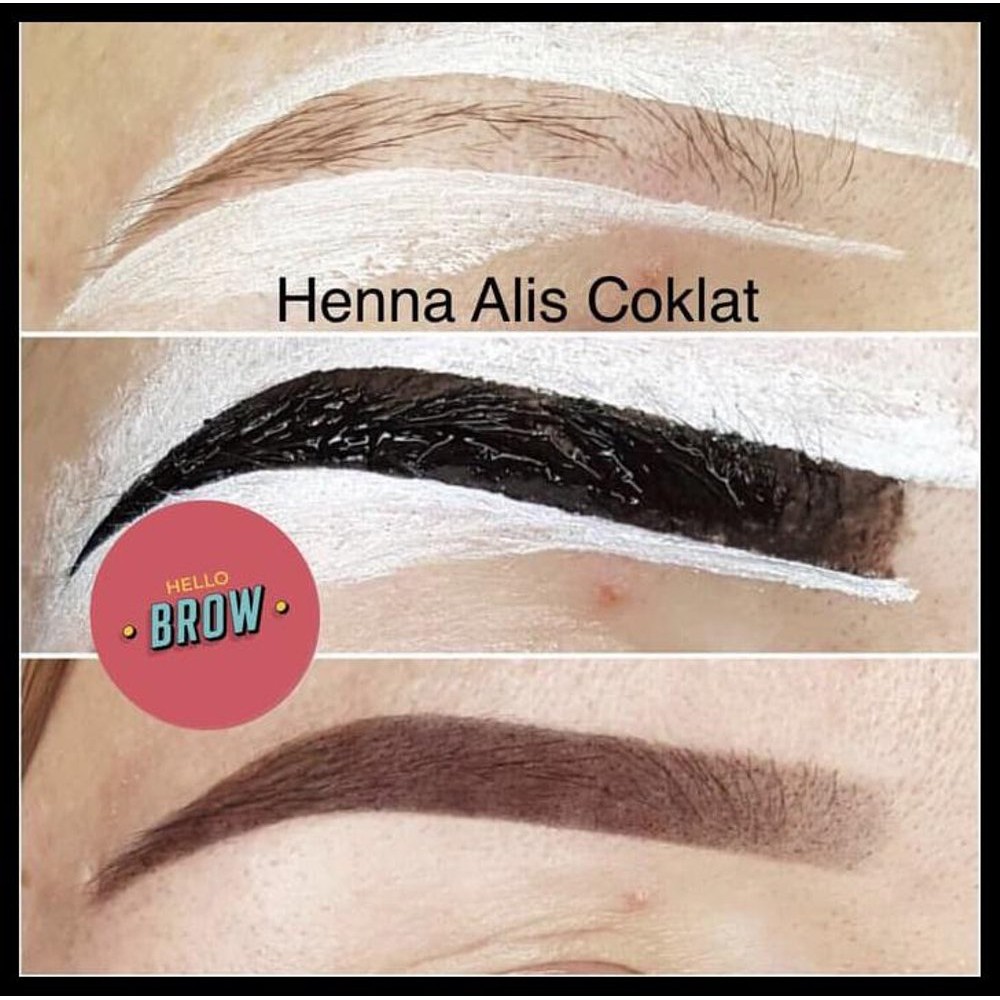 [PROMO SPESIAL] HELLO BROW HENNA SET KUAS - Henna Alis Halal Arab Dari Bahan Alami 100% ORIGINAL