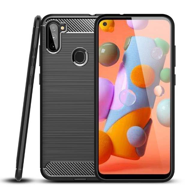 Premium case samsung a11 m11 anti flip fibercarbon