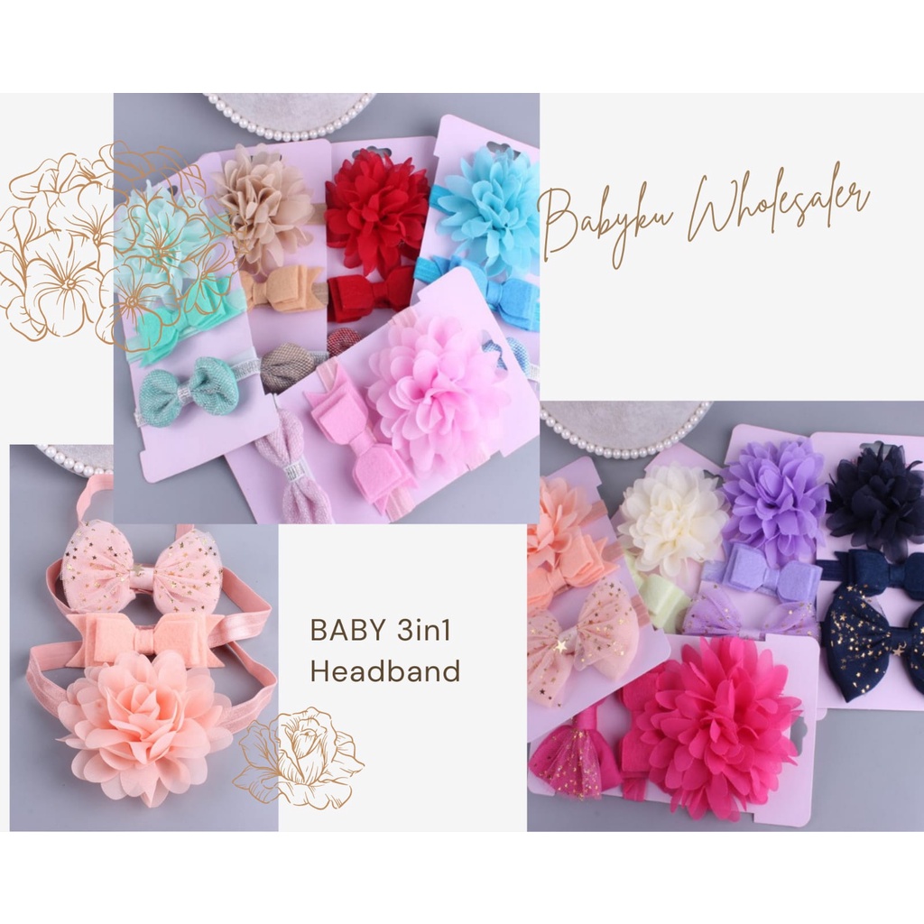 Headband bando bayi 3in1