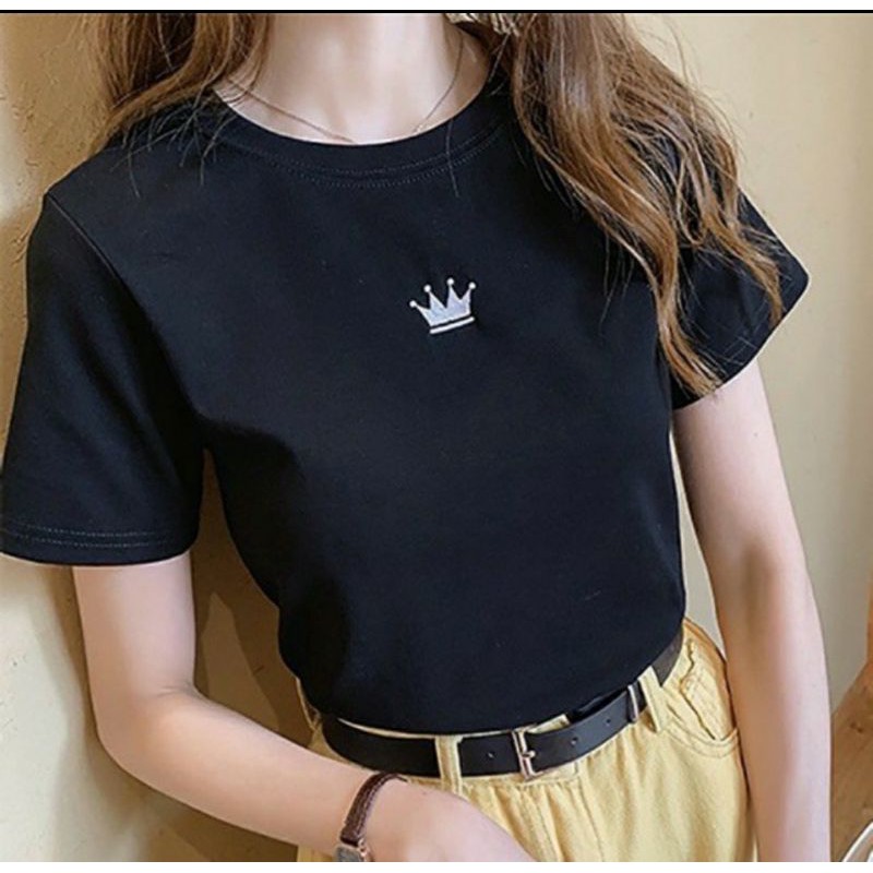 Kaos Giant Crown Ringer Mahkota Tee Kaos Pakaian Wanita