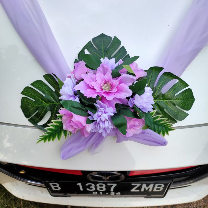 Bunga mobil pengantin murah premium pernikahan wedding car