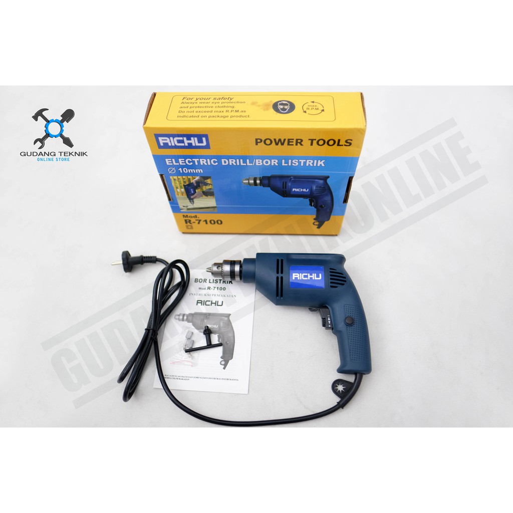 Mesin Bor 10mm RICHU R7100 / Mesin Bor Tangan Murah 10 mm Richu