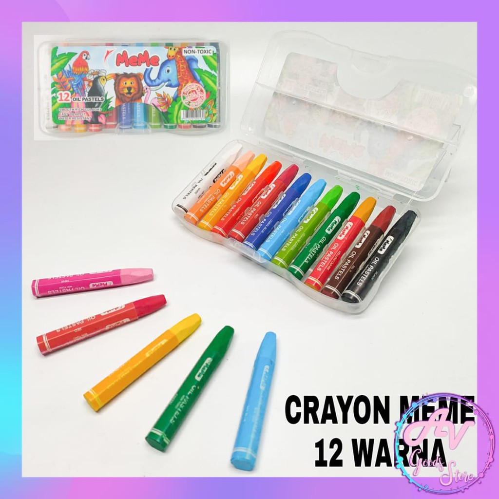 

Crayon / Oil pastel 12 Warna / Crayon MeMe 12 Warna / Krayon MeMe 12 Warna