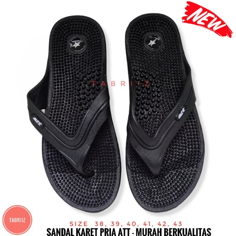 BARU Sandal Karet Pria ATT Sandal Kesehatan Pria Sandal Refleksi Pria - Full karet Lentur Awet Tahan Air