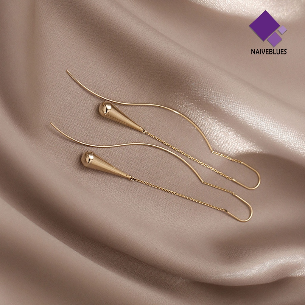 1 Pasang Anting Gantung Panjang Model Geometri Elegan Untuk Wanita