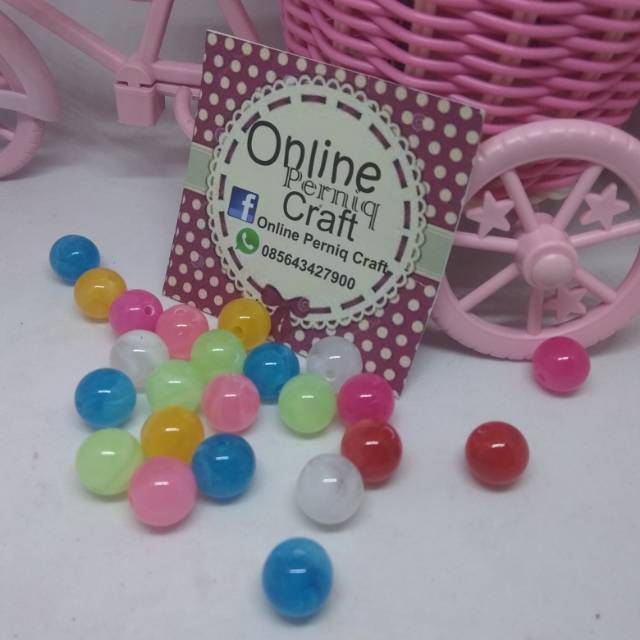 Bahan craft : mote susu bulat 10mm