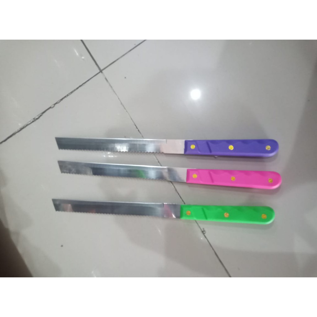 pisau roti gagang warna stainless import murah grosir