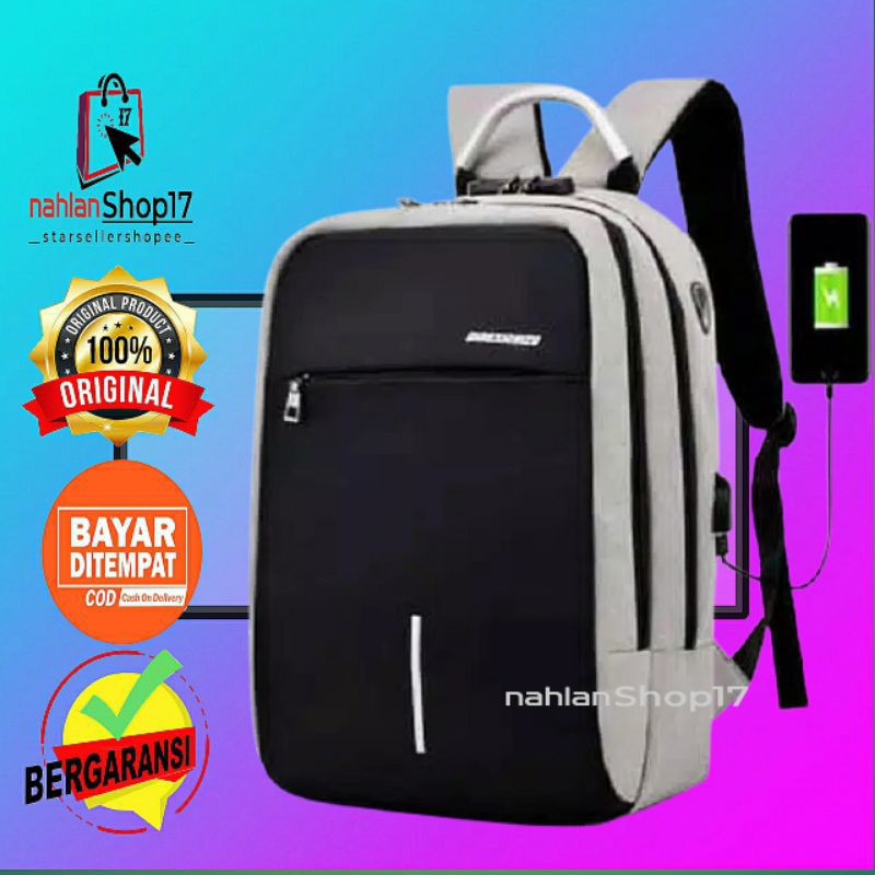 TAS RANSEL PRIA ANTI MALING PORT USB / BACKPACK FASHION KEKINIAN / TAS RANSEL COWOK ANTI MALING