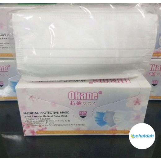 Okane Disposable Mask (Masker 3 Ply  BFE Proven) - 50 pcs/box