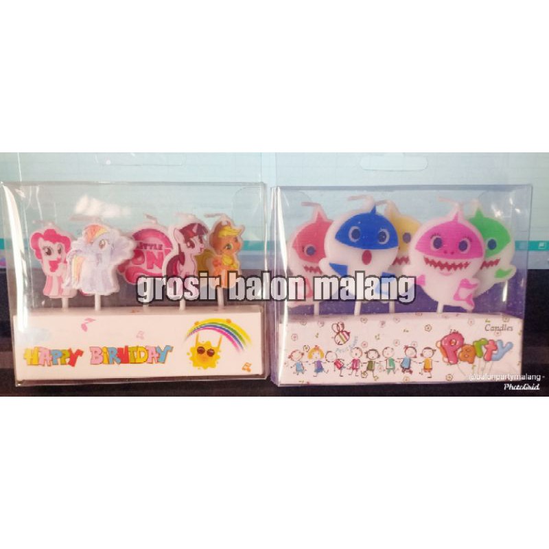 lilin ultah ulang tahun birthday little pony baby shark