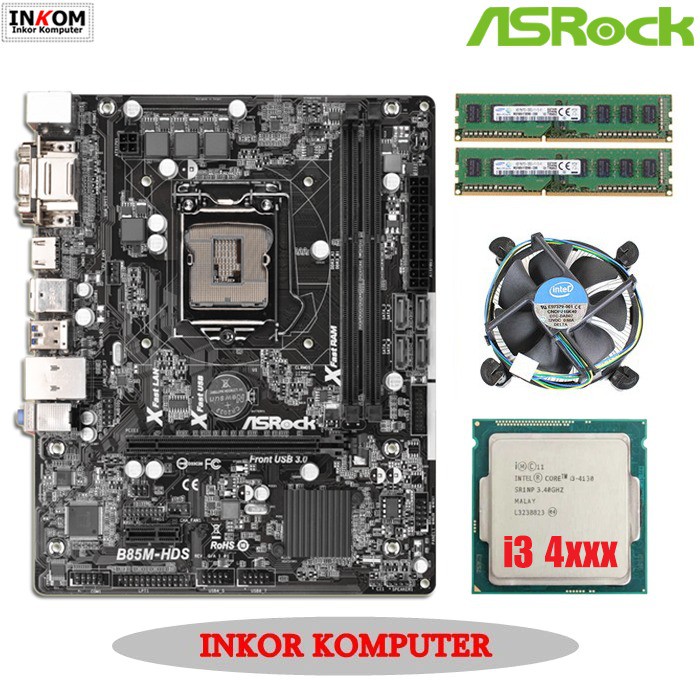 Mainboard Mobo Motherboard B85 LGA1150 DDR3 + Processor core i3 Haswell