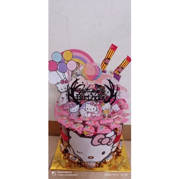 

Buket,bouqet, buqet, snack cake roll money karakter Hello Kitty