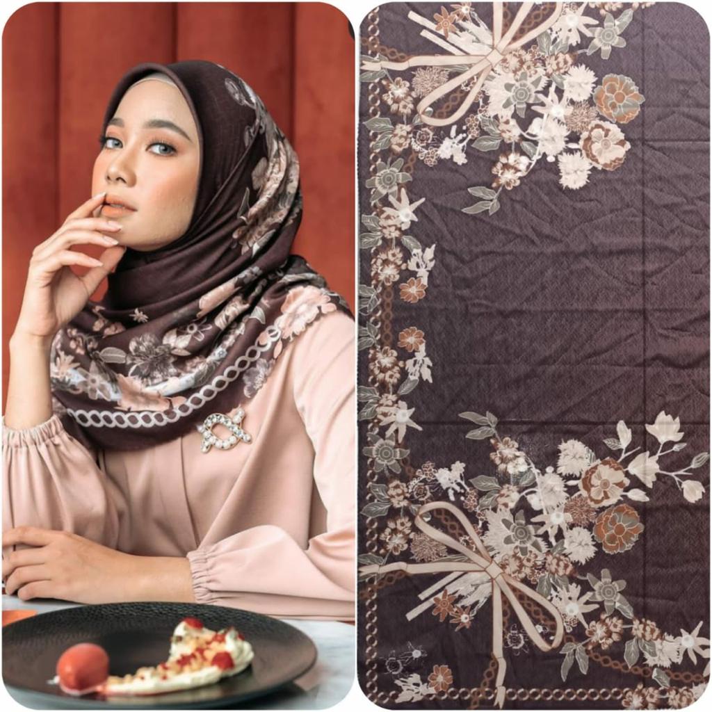 Voal Motif Laser Cut Premium Hijab Deenay Kw Print by Farsya Adeeva