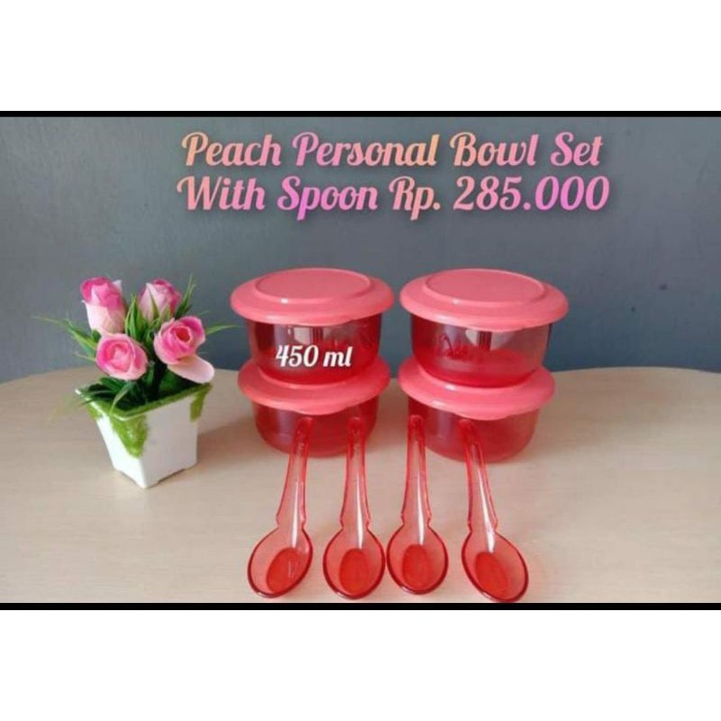 PROMO Tupperware  Personal Bowl Bloom Peach ECER 1PCS tempat sayur