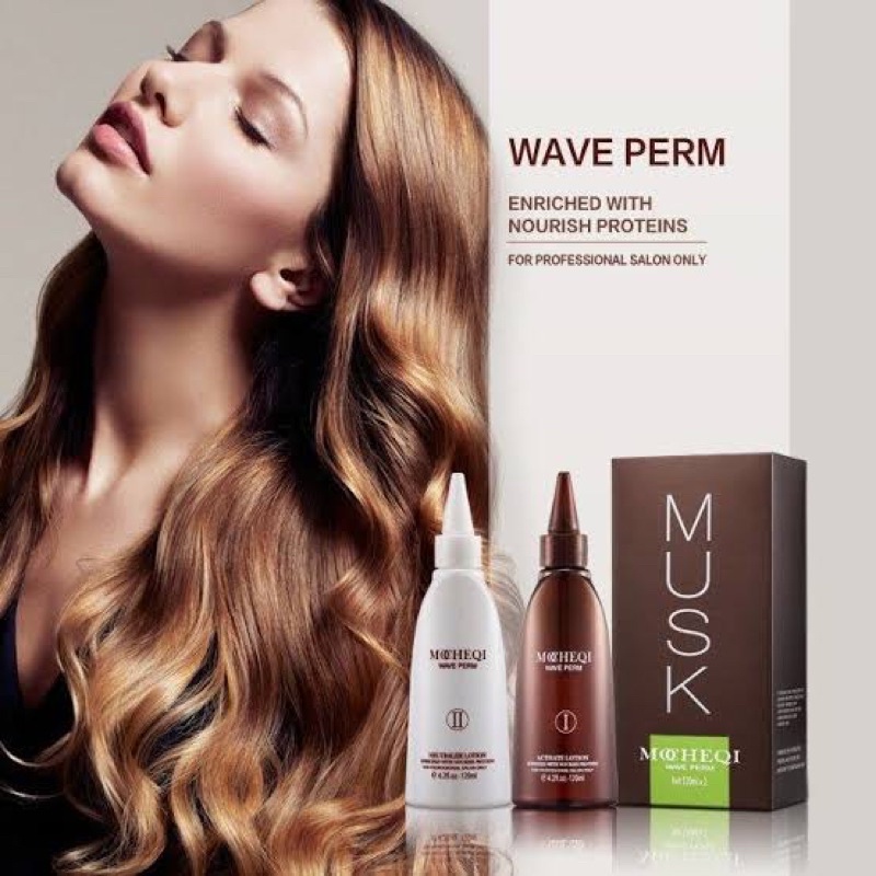 BEST SELLER OBAT KERITING CURLY WAVE PERM MUSK MOCHEQI PAKET RAMBUT VOLUME WAVY GELOMBANG permanen