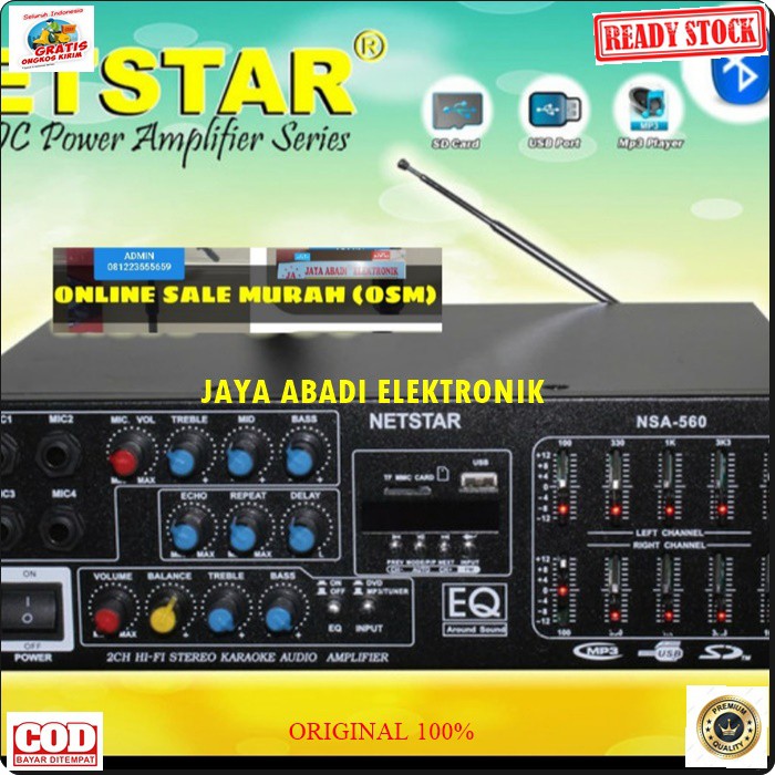 G423 ORIGINAL AMPLI BLUETOOTH digital echo mixer mixing power Amplifier bluetoot Equalizer bluetot karaoke blutut USB MP3 player audio sound system AC DC profesional pro aux dj vocal vokal 4 channel chanel radio  G423 MAXSIMAL SPEAKER PASIF UKURAN BISA.SA