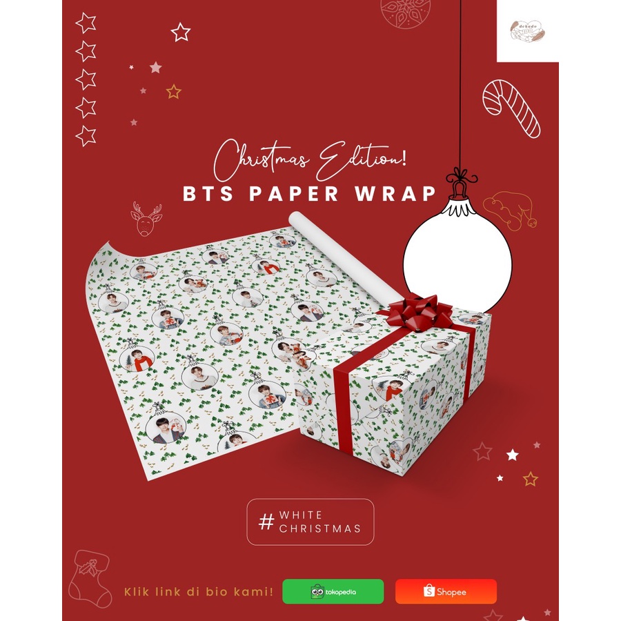 

Kertas Kado Natal Christmas BTS 32x48cm (Paper Wrap / Gift Wrap)