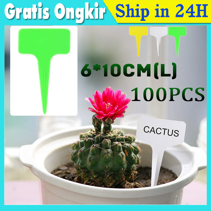 

6*10CM Label/Tag Tanam Warna Warni Plant Label Model T Tebal isi 100pc Label Tanaman Aksesoris Taman