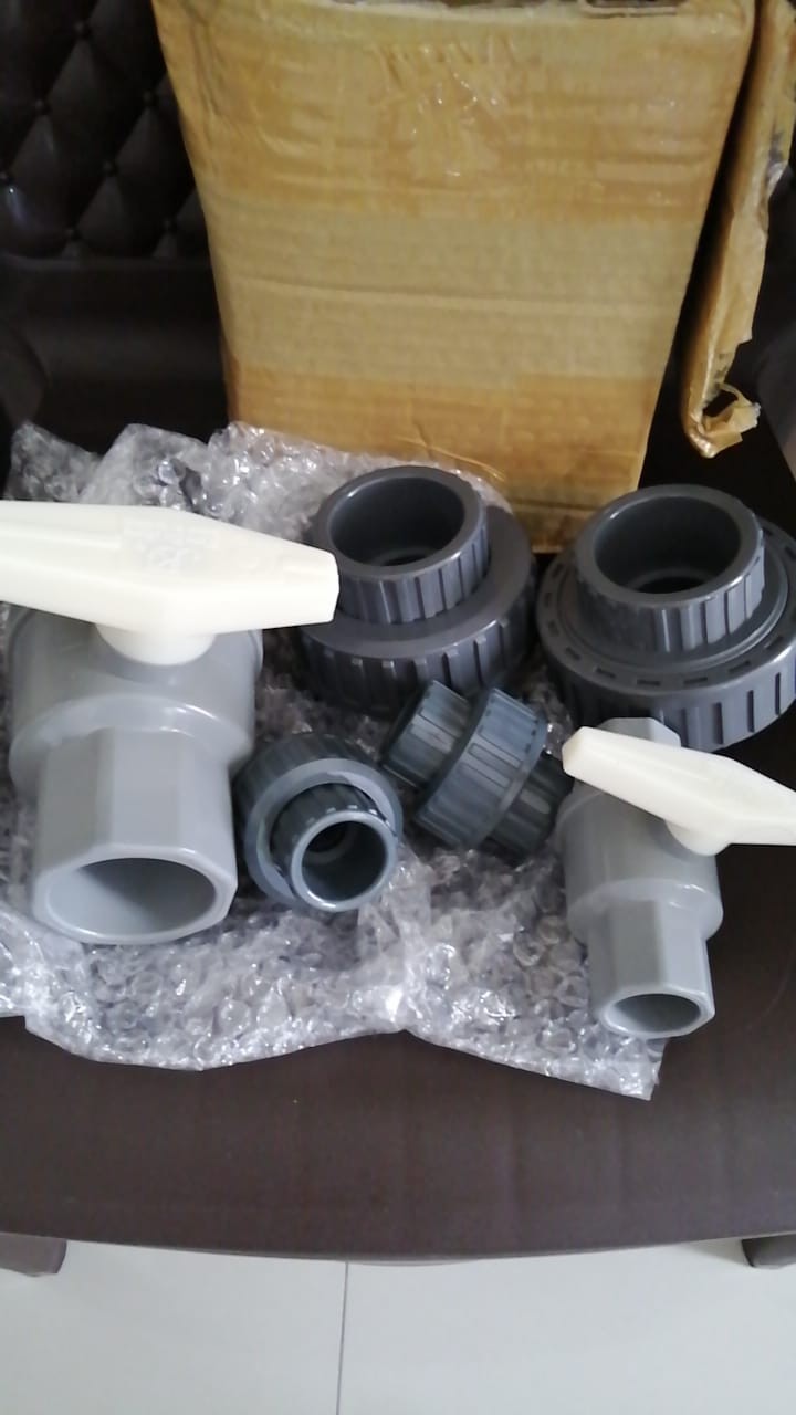 Pvc Ball Valve 1-1/2 Inch Kdj Taiwan Stop Kran Keran Inchi Awet Dim