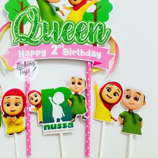 ☜ Topper Cake Birthday Hiasan Kue Ulang Tahun Nussa Rara ✷