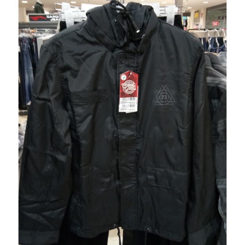 Jaket parasit pria lengan panjang cardinal jeans original men CAJAR00359J 01A hitam