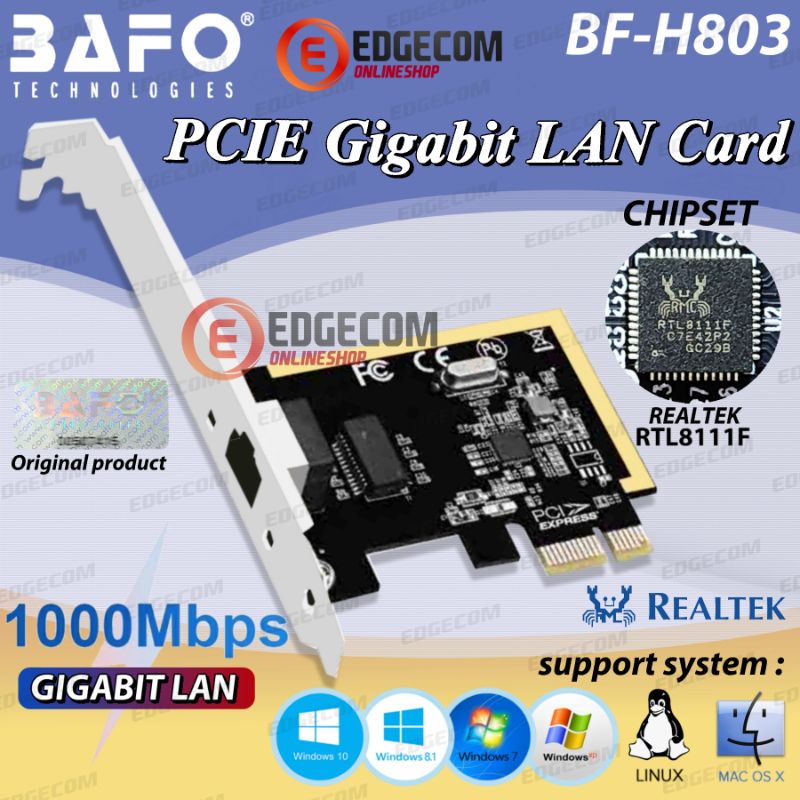 PCIE PCI EXPRESS Gigabit Lan Card 10/100/1000Mbps BF-H803 BAFO