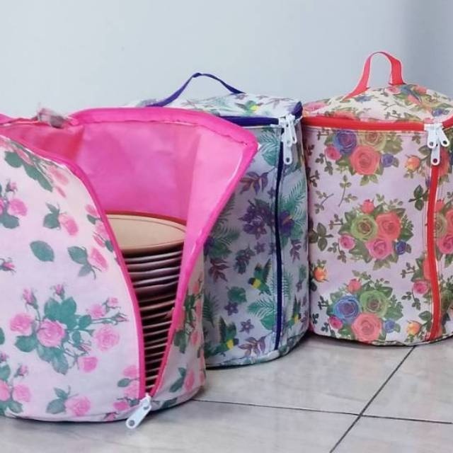 TAS PIRING DAN MANGKOK  2 LAPIS ANTI DEBU FULL RESLETING