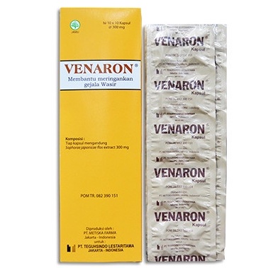 VENARON STRIP 10 KAPSUL 300 MG - Obat Mengurangi Gejala Wassir Varises Wasir Nyeri BABA Fenaron