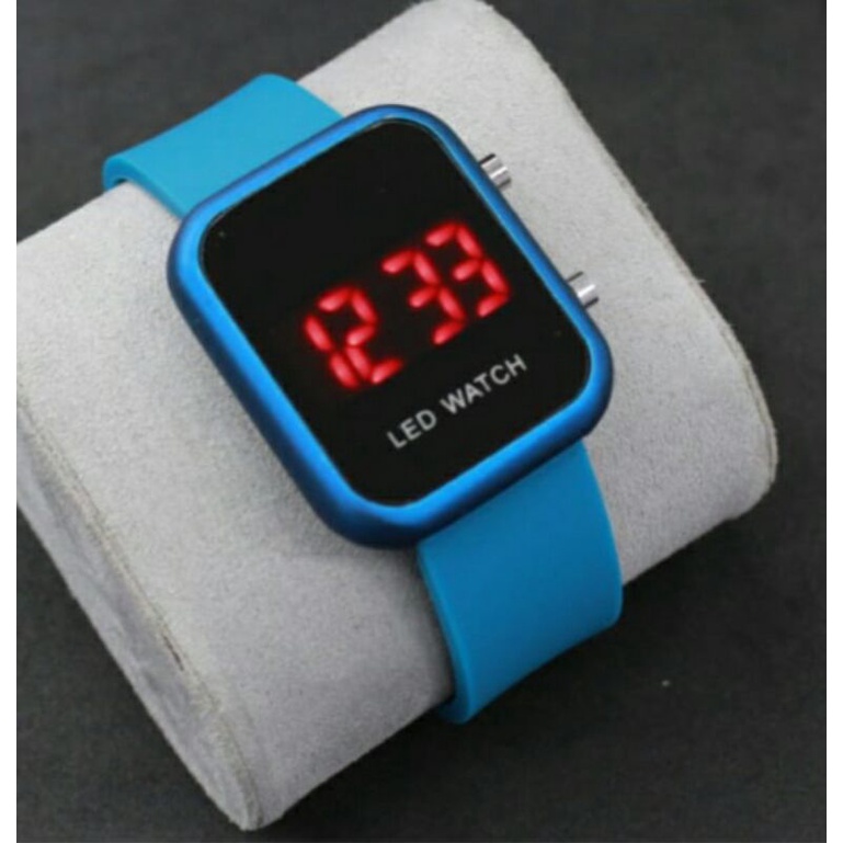 jam tangan LED Digital wanita jam tangan digital LED watch / jam tangan kekinian LED Digital / jam led karakter-Hijau elektrik