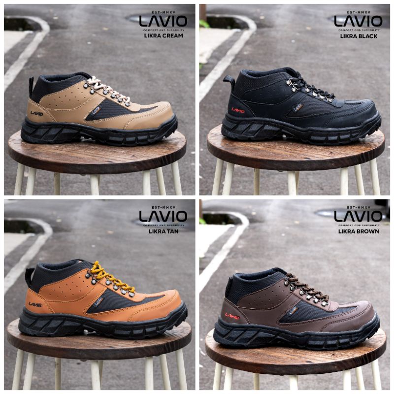 Lavio Likra Sepatu Safety Pria Sol Karet Lentur Anti Licin