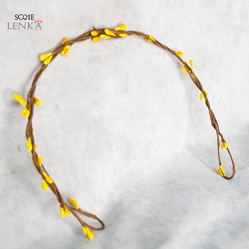 [PALING LARIS] FLOWER CROWN PESTA WEDDING BRIDESMAID ANAK SIMPLE YELLOW SC01E