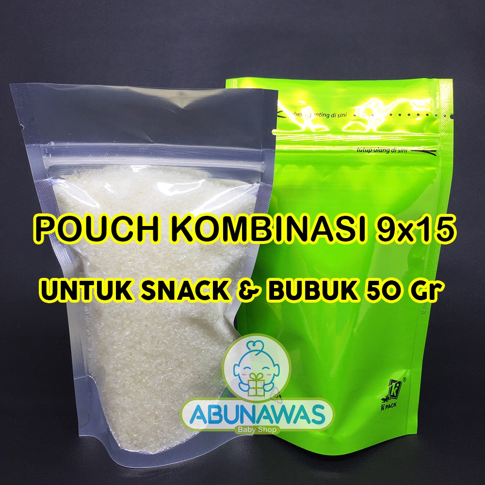 Standing Pouch Kombinasi Silver &amp; Warna 9x15 cm / Plastik Klip Berdiri