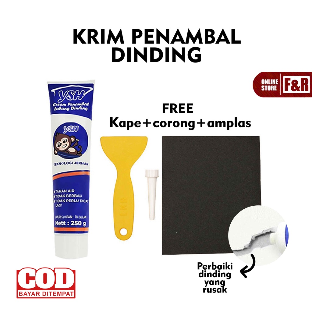 Dempul Tembok Krim Penambal Dinding Wall Repair Pasta Dempul Cream Penutup Dinding Waterproof 3 in 1