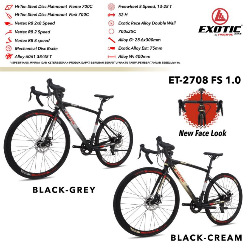 Exotic ET-2708 FS 1.0 by Pacific Roadbike 700C Original Garansi 5 Tahun