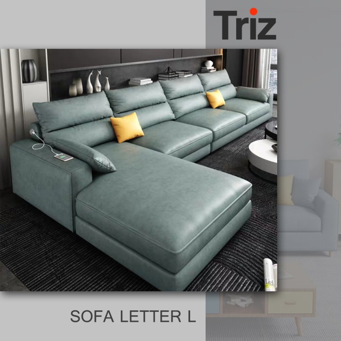 sofa minimalis l 4 seater furniture minimalis bonus meja minimalis [Triz Furniture]