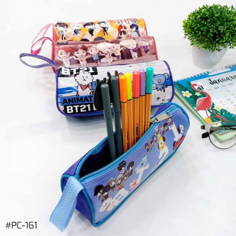 KOTAK PENSIL KARAKTER BTS/KOTAK PENSIL BT21 GROSIR/PENSIL CASE BTS